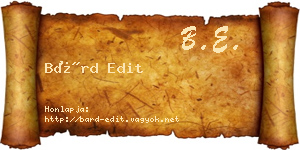 Bárd Edit névjegykártya